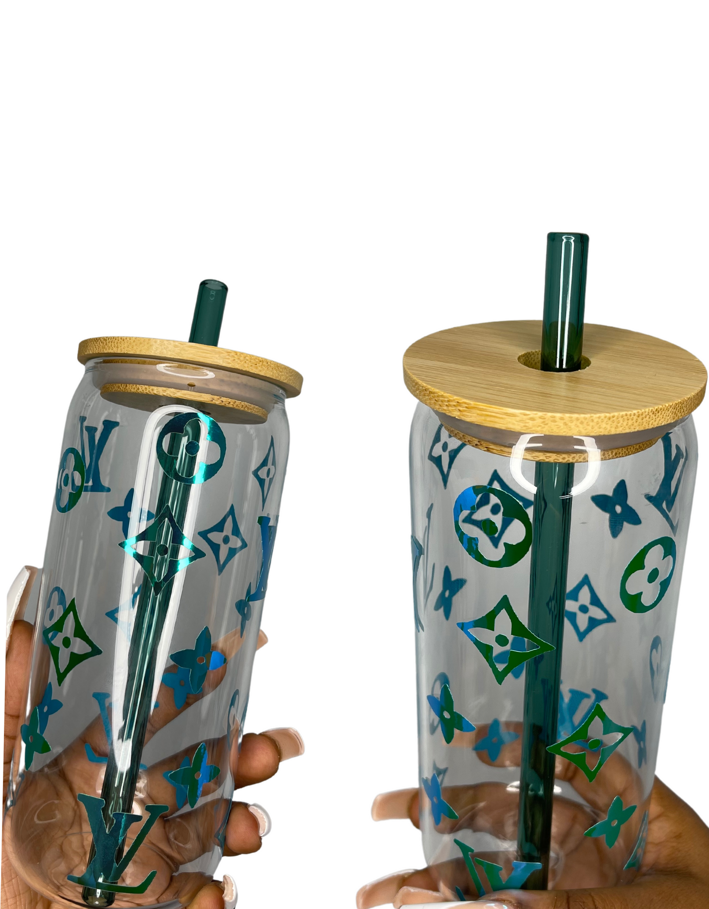 HOLOGRAPHIC BLUE 2pc LUXE GLASS