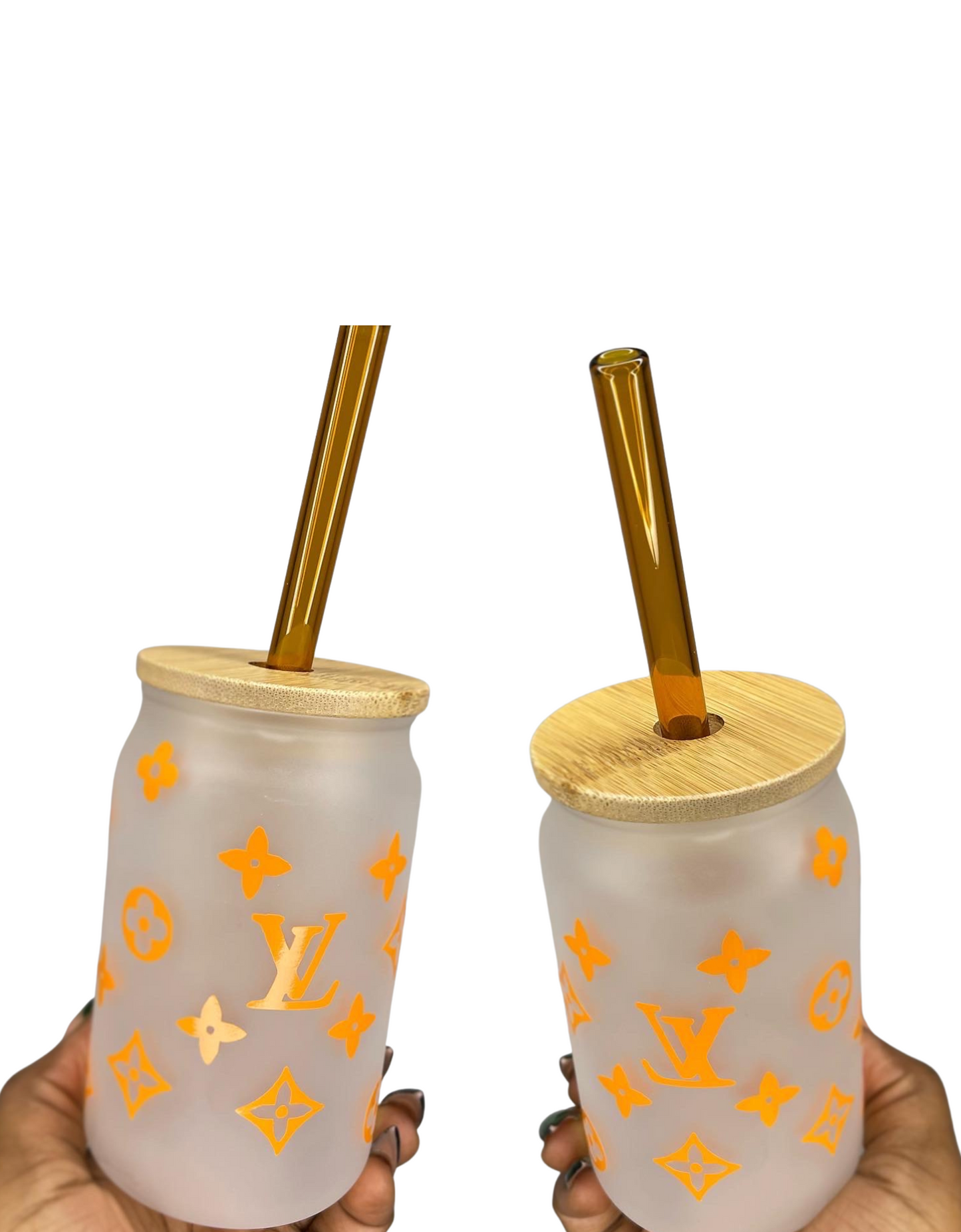 ORANGE 2pc FROSTED LUXE GLASS