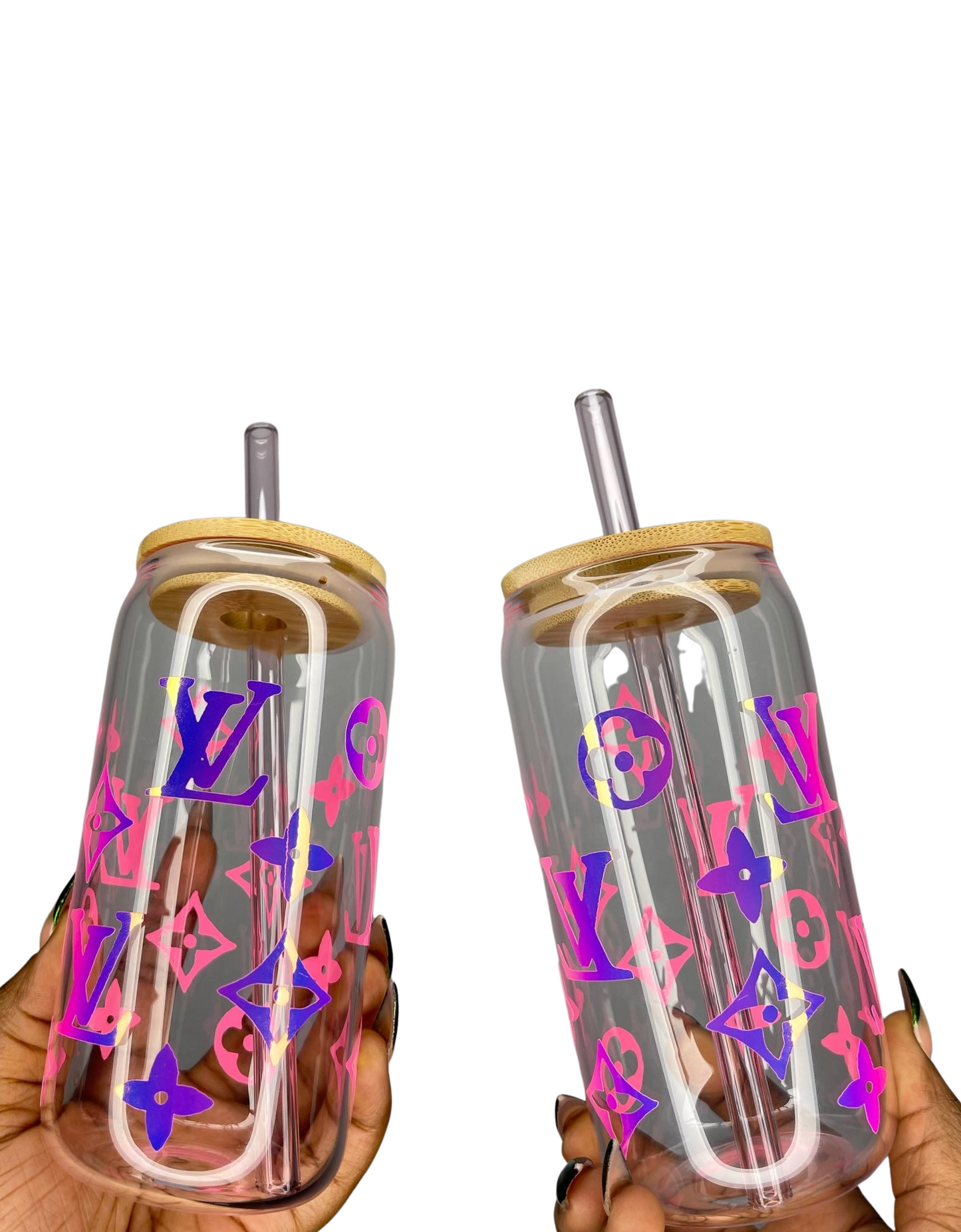 HOLOGRAPHIC PINK 2pc LUXE GLASS