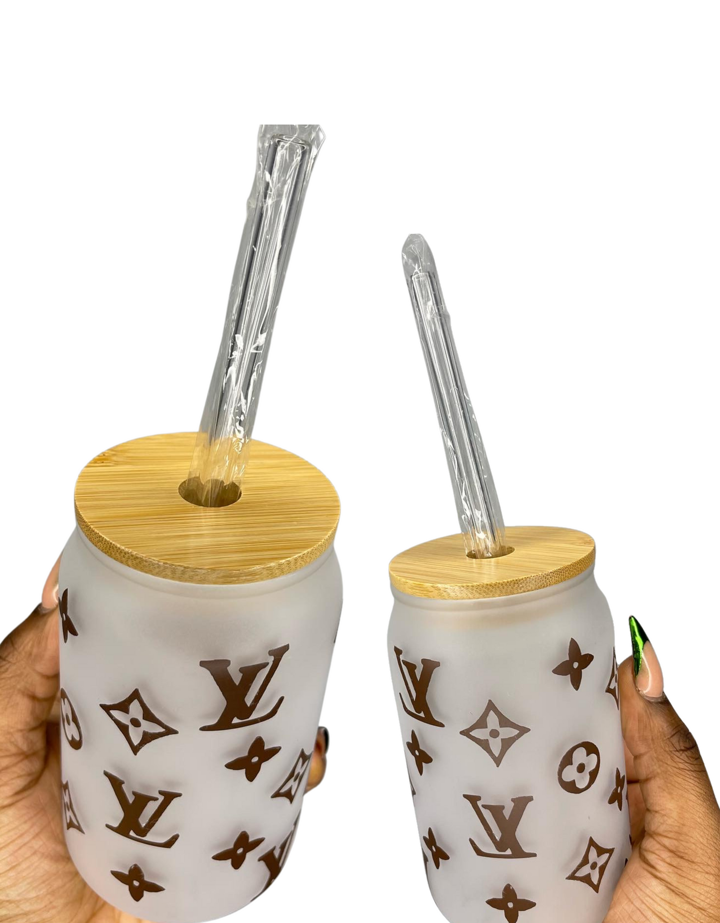 DARK BROWN 2pc FROSTED LUXE GLASS