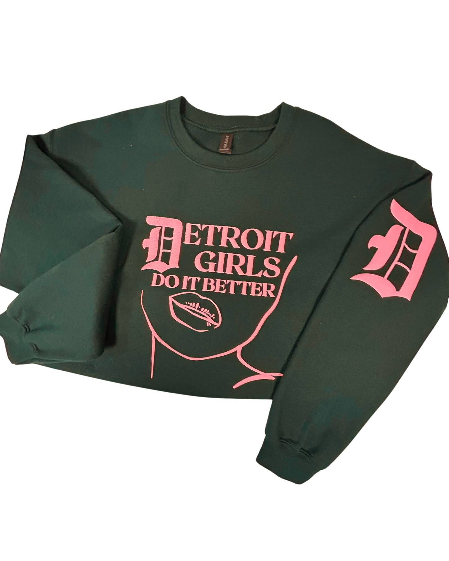 “DETROIT GIRLS DO IT BETTER” FOREST GREEN & BABY PINK
