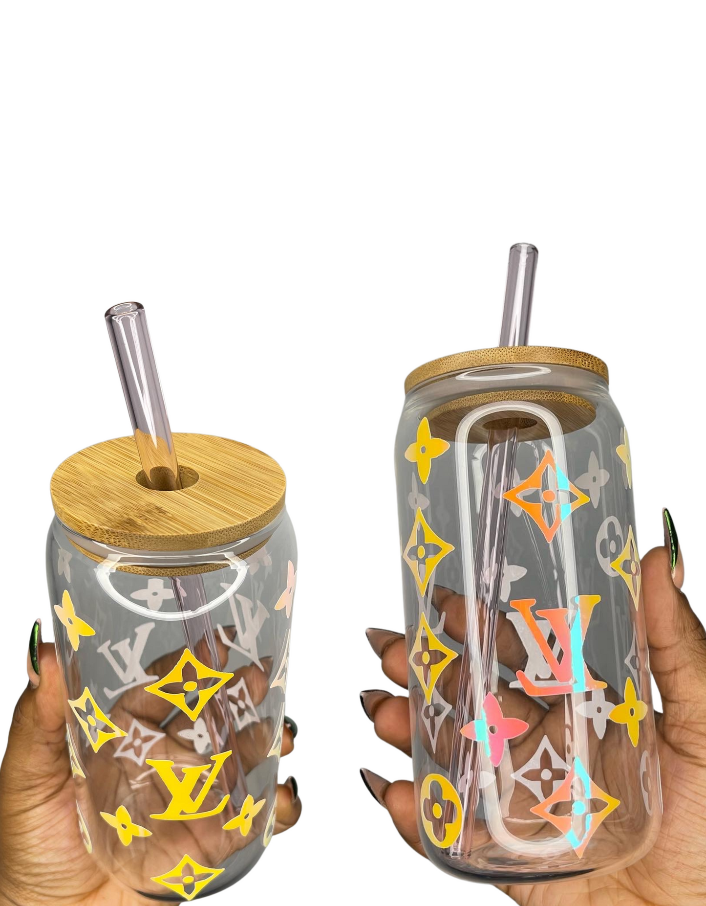 HOLOGRAPHIC YELLOW 2pc LUXE GLASS