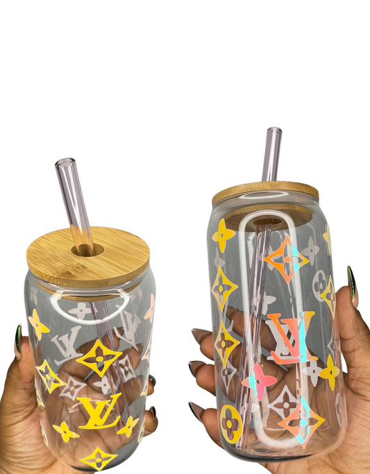HOLOGRAPHIC YELLOW 2pc LUXE GLASS